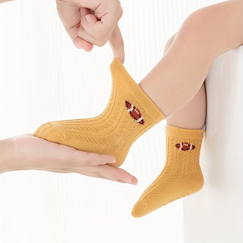 3 Pairs Baby Boys Cartoon Anti-Skid Socks for Autumn