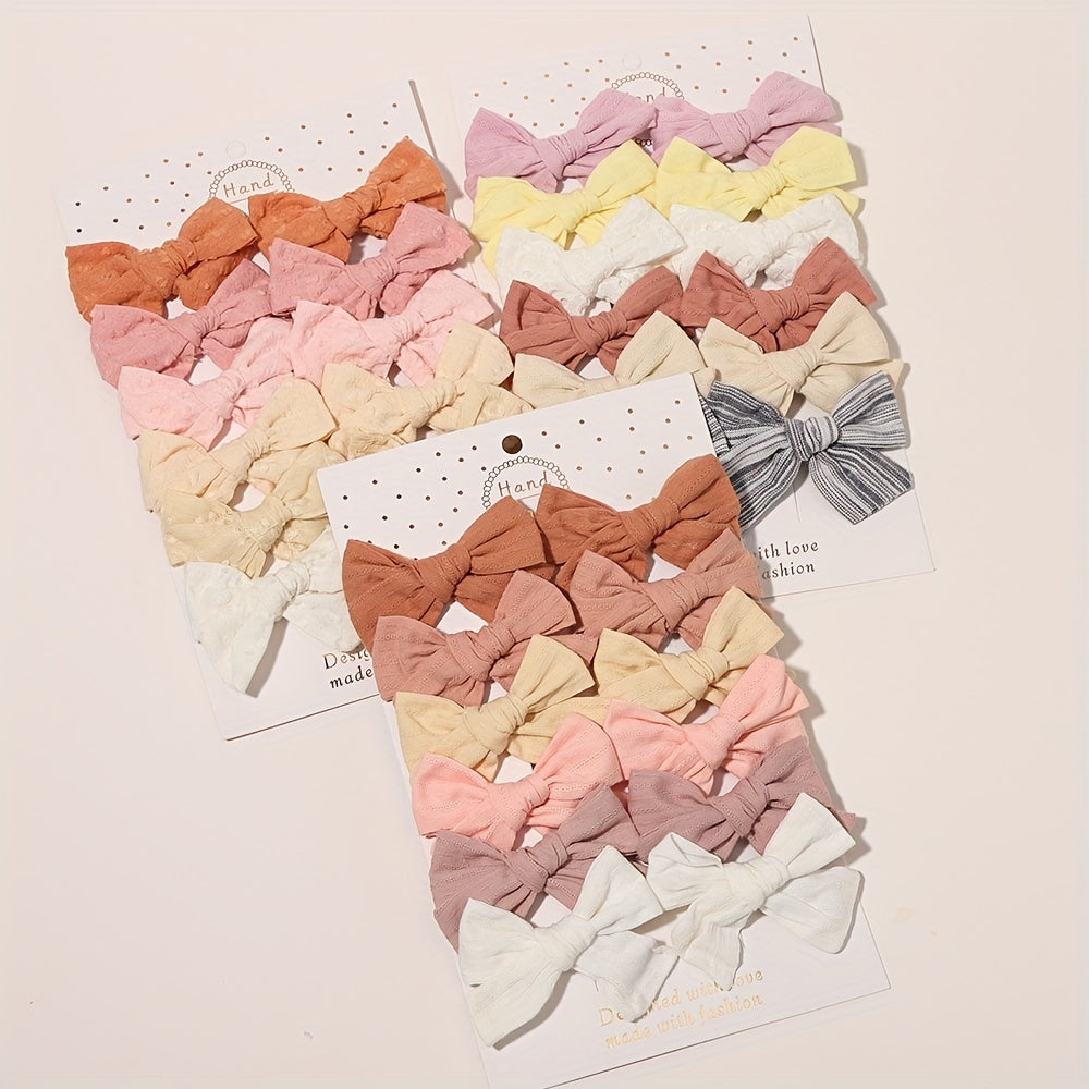 12pcs Baby Girls Bowknot Hair Clips for Travel & Everyday Wear