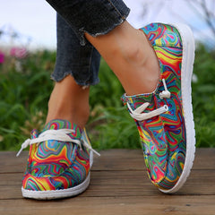 Women's Canvas Slip On Sneakers Low Top Walking Shoes