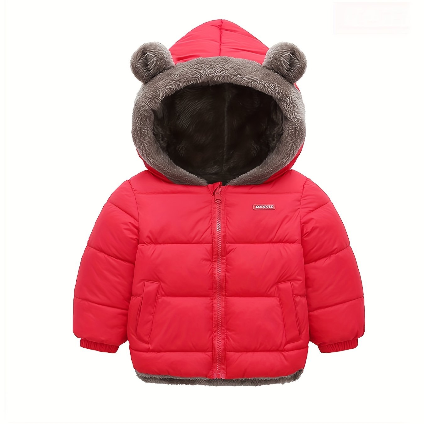 Boys Winter Hooded Coat With Fur Lining Cotton Padded Light Warm Jacket