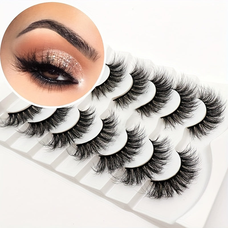 7 Pairs Fluffy Faux Mink Lashes for Daily Party Makeup