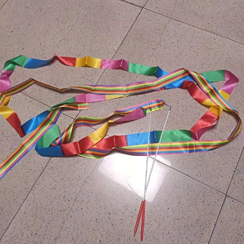 Rainbow Streamer Rhythmic Gymnastics Ribbon Dance Ribbon Wands On Sticks