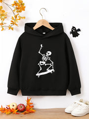 Funny Skull Print Boys Hoodie Long Sleeve Sweatshirt