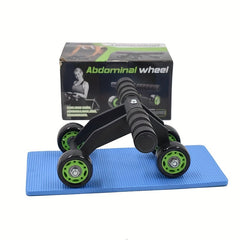 Abdominal Roller with 4 Wheels & Non Slip Handles for Core Strength Training