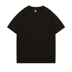Kids Plain Cotton T Shirt Breathable Short Sleeve Top Boys Girls
