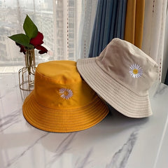 Small Daisy Double Sided Fisherman Hat Sun Visor Chrysanthemum Spring Summer
