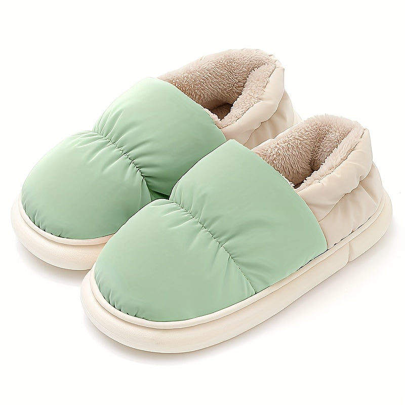 Men's Soft Plush Cozy House Slippers Anti-skid Slip-on Shoes