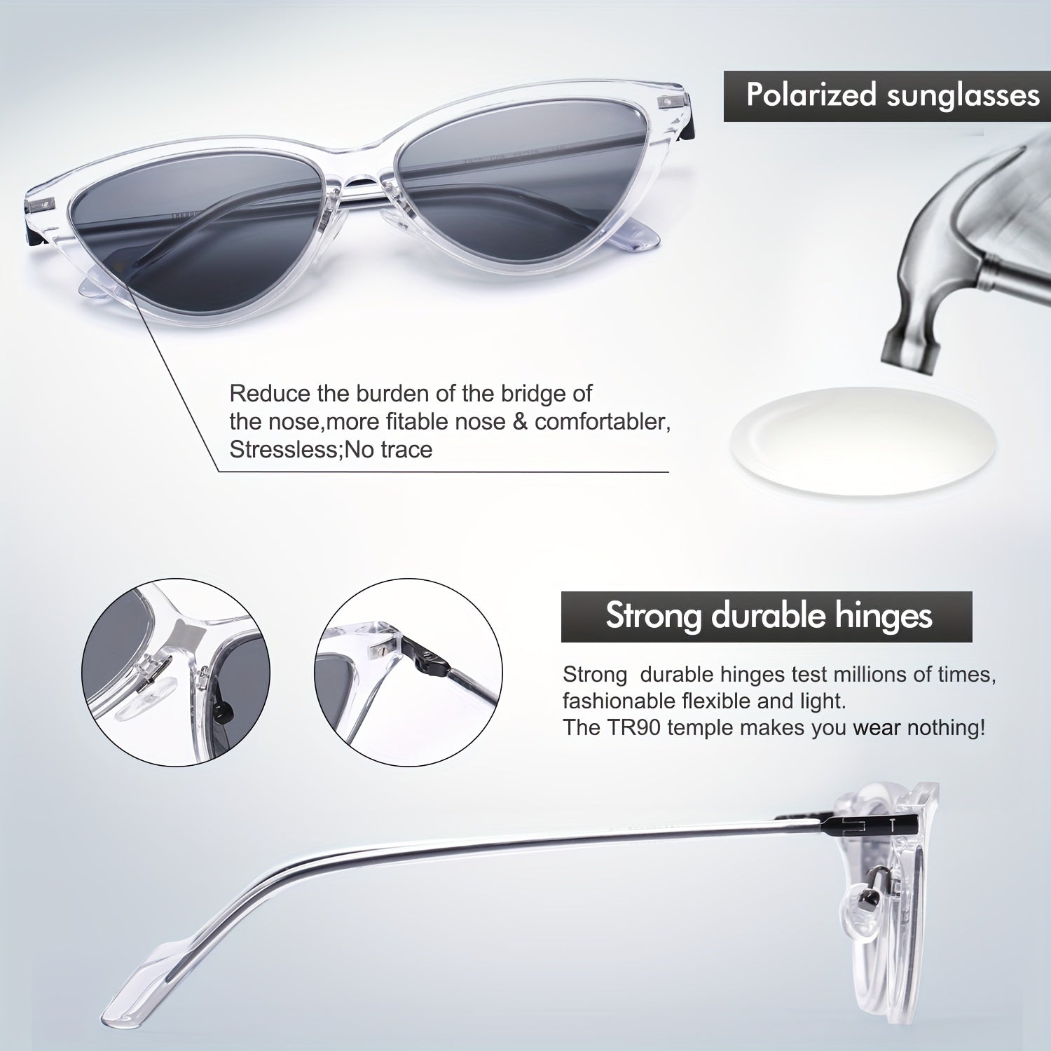 Men's Cat Eye Frame Sunglasses for UV Protection