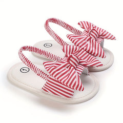 Baby Girls Bowknot Open Toe Sandals, Lightweight Breathable Summer Shoes