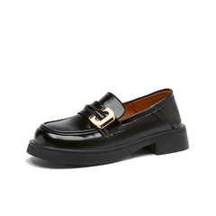 Metal Decor Loafers Closed Toe Slip On Shoes Women's Shoes