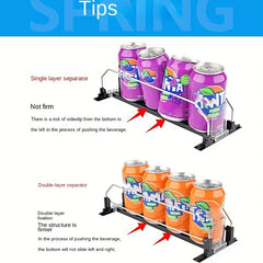 Refrigerator Beverage Organizer Stackable Can Dispenser Holds 12 Cans
