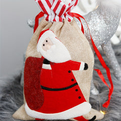 3pcs Christmas Candy Bag Bundle - Santa Claus Reindeer Snowman Print