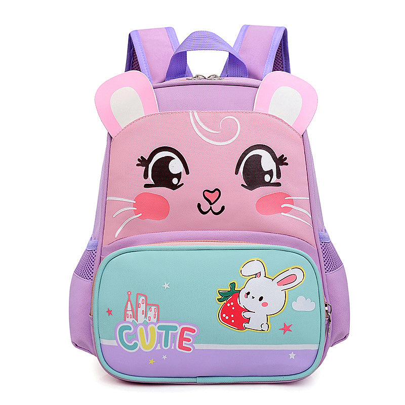 Kids Cartoon Rabbit Print Backpack Lightweight Large Capacity