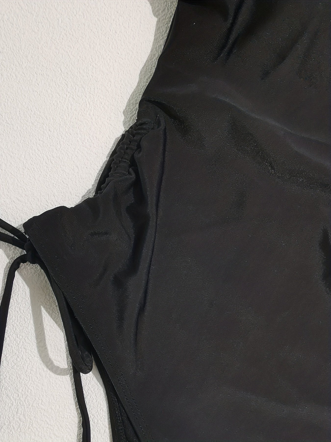 One Shoulder Drawstring One Piece Swimsuit High Stretch