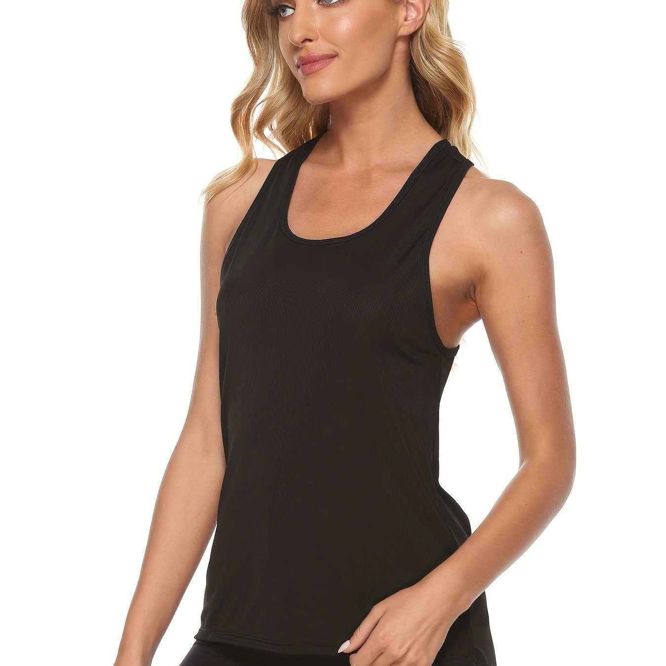 U Neck Tank Top Sports Fitness Yoga Running Sleeveless Top Women's Activewear