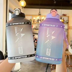 1.5L High Capacity Sports Water Bottle with Silicone Straw