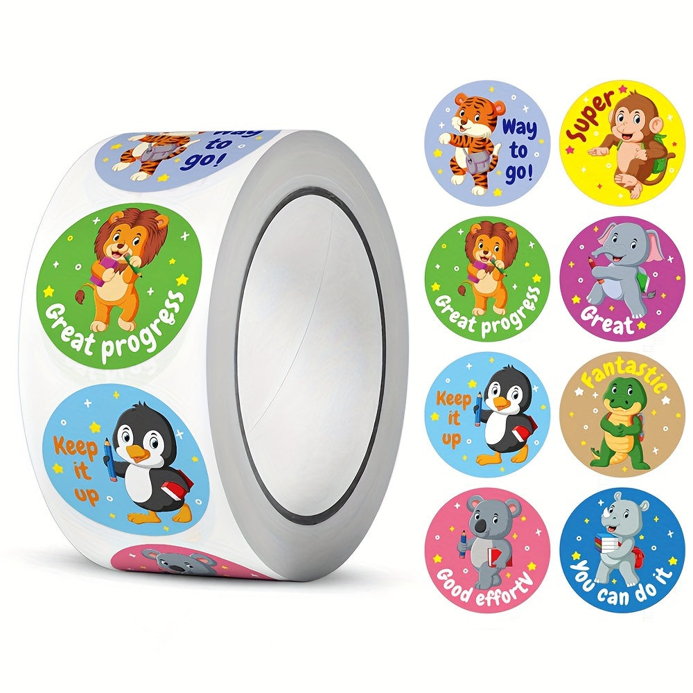 500pcs Cartoon Animal Reward Sticker Gift Teacher Student Stationery Stickers
