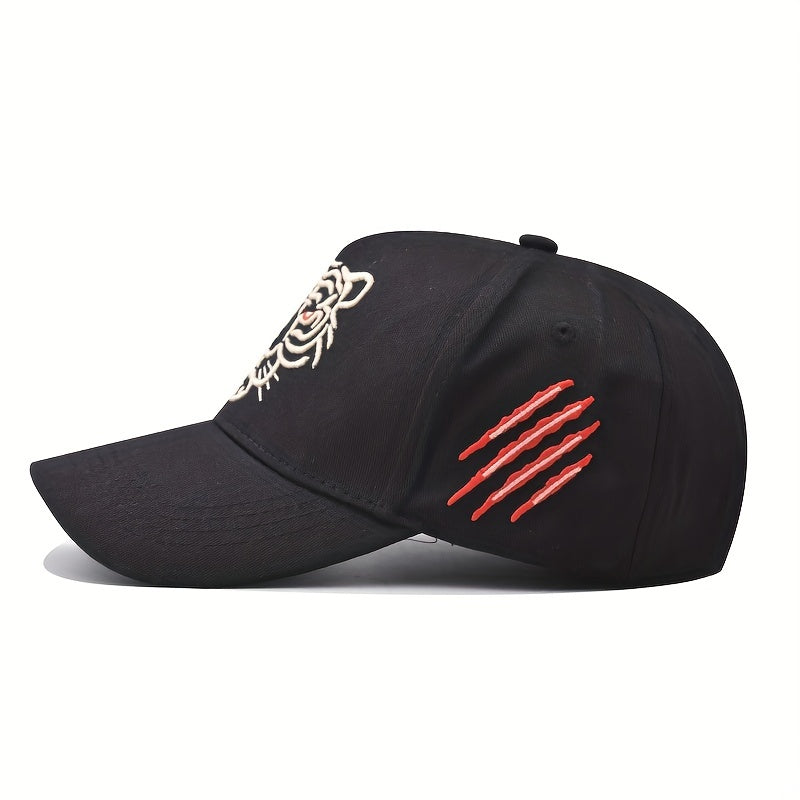 Tiger Embroidered Baseball Cap Hip Hop Unisex Sun Hat Adjustable