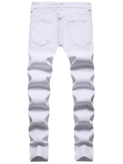 Men Ripped Distressed Denim Jeans Slim Fit Pants
