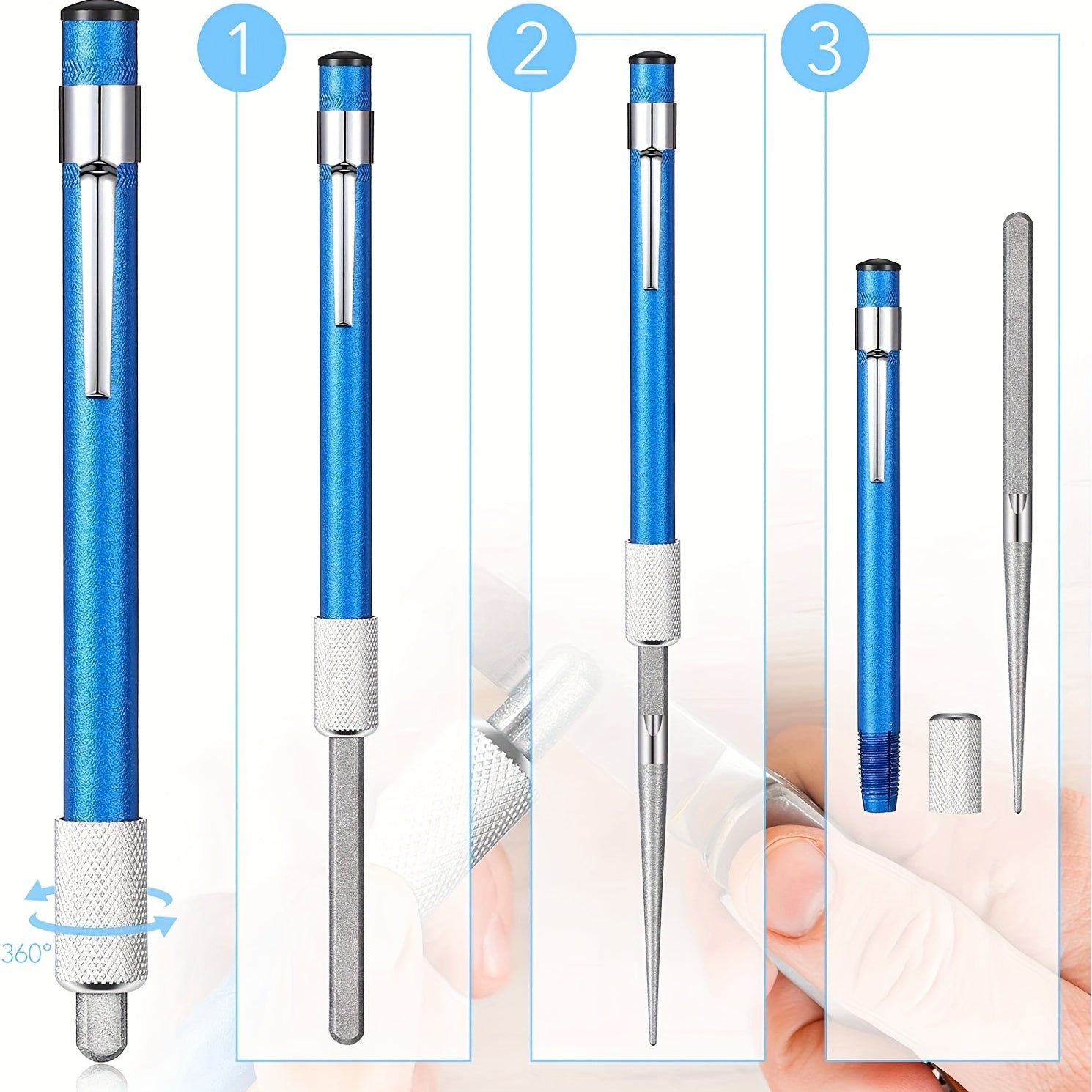 Portable Sharpener with Retractable Rod for Camping Hiking Fishing