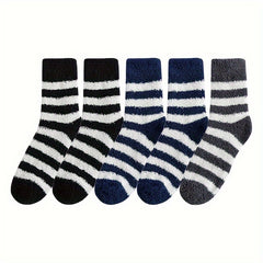 5 Pairs Fuzzy Slipper Socks Winter Cozy Warm Home Sleeping Socks