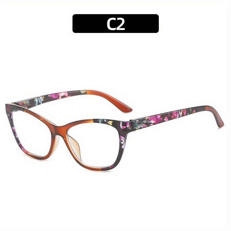 Retro Floral Cat Eye HD Reading Glasses for Women