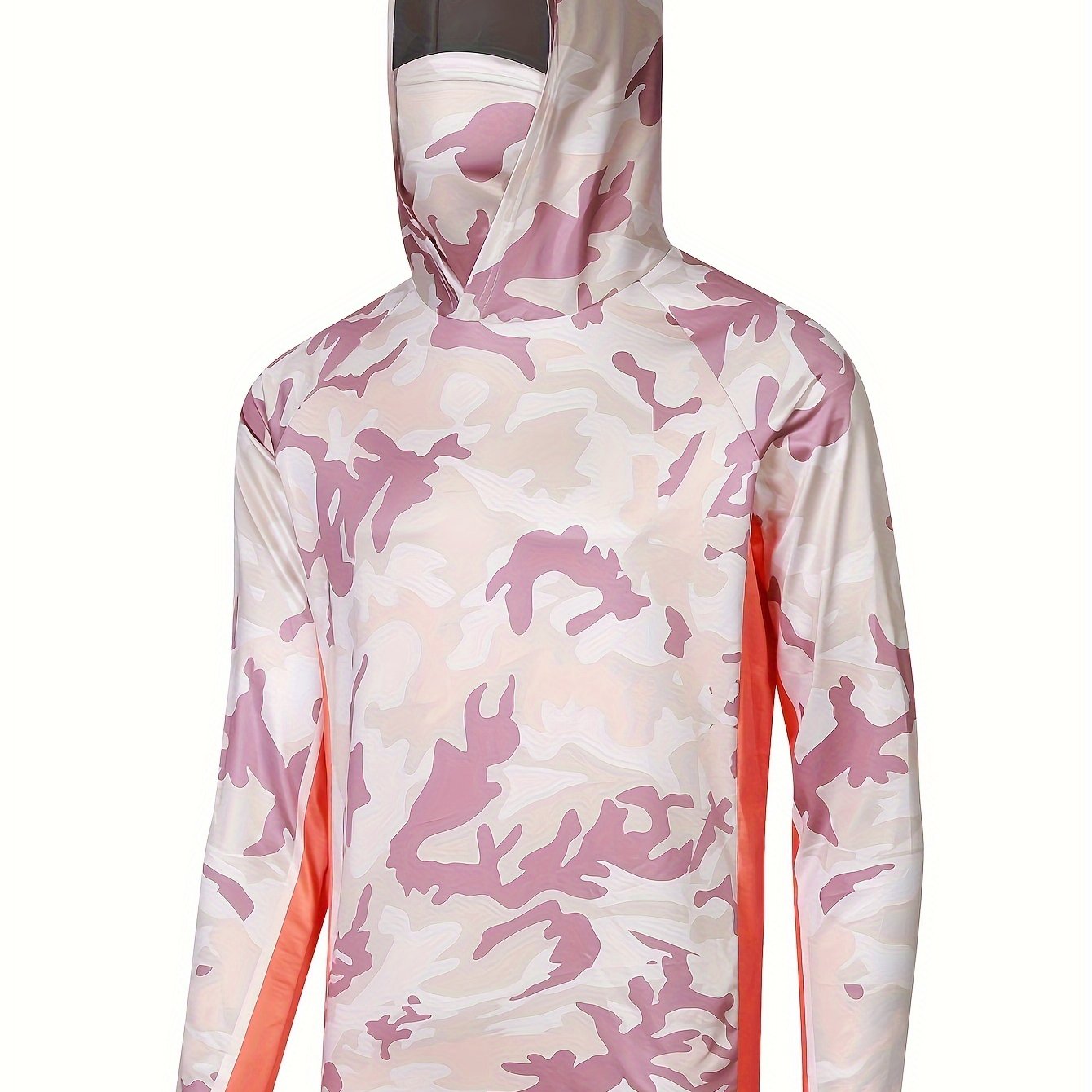 Men's UPF 50 Sun Protection Hoodie Mask Long Sleeve Quick Dry Top