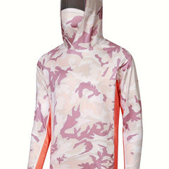 Men's UPF 50 Sun Protection Hoodie Mask Long Sleeve Quick Dry Top