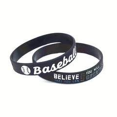 3Pcs Basketball Victory Never Give Up Wristband Silicone Bracelet