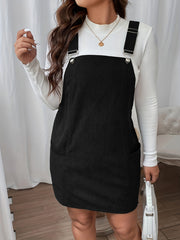 Corduroy Overall Dress With Pockets