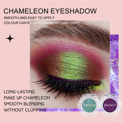Monochromatic Chameleon Eyeshadow Palette, Sparkle Green Eyeshadow Powder