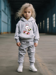 OERYUI Skate Bunny Hooded Pullover Pants Set - Sports Spring Fall Gift