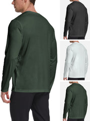 3pcs Mens Quick Dry Long Sleeve T Shirt Moisture Wicking Casual Workout