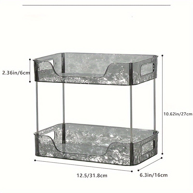 Transparent Double Layer Storage Rack for Cosmetics and Coffee Cups
