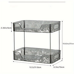 Transparent Double Layer Storage Rack for Cosmetics and Coffee Cups