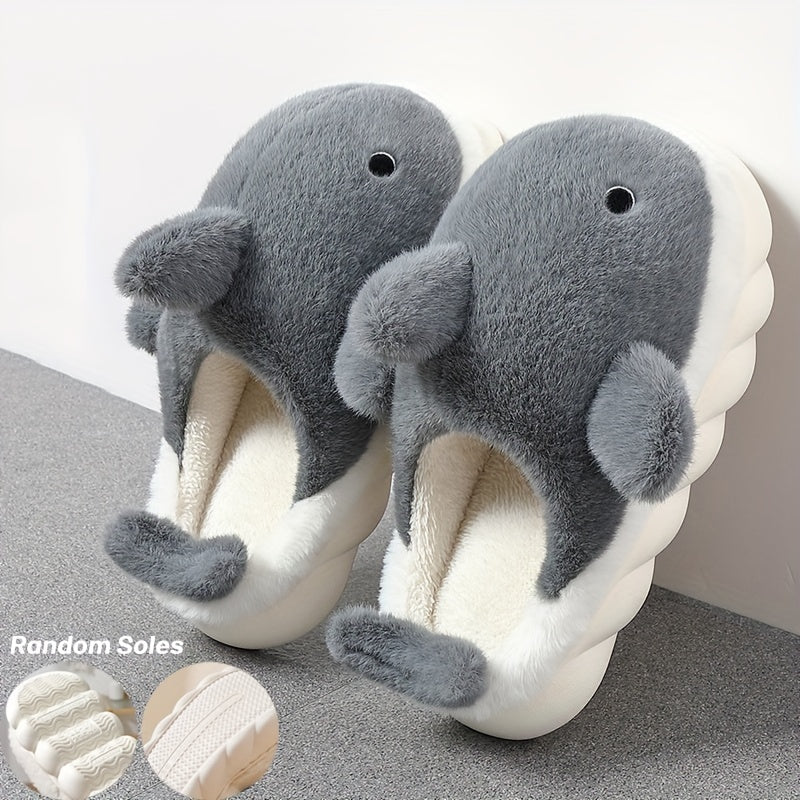 Men's Shark House Slippers Cozy Winter Shoes