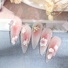5D Tulip Flower Nail Stickers French Embossed Self Adhesive Heart Nail Art Decal