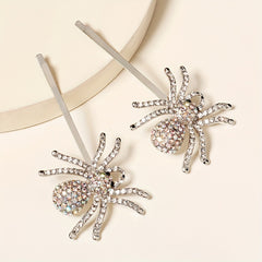 2pcs Rhinestone Spider Bobby Pin Bangs Clip Side Clip