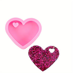 Heart Shaped Resin Casting Mold Silicone Keychain Pendant Mold