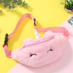 Girls Unicorn Plush Waist Bag Coin Purse Shoulder Bag