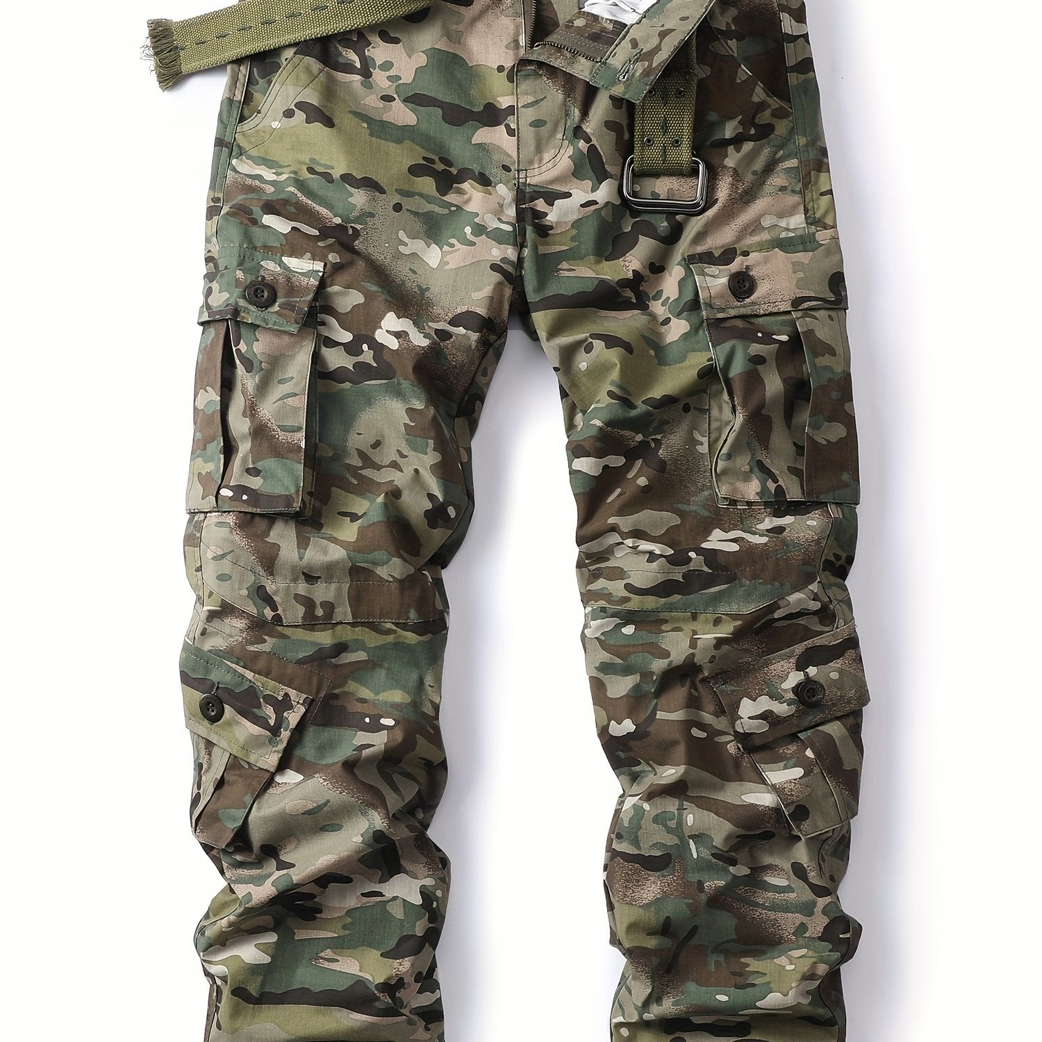 Men's Camo Cargo Pants Loose Fit Outdoor Work Hiking Fishing Angling