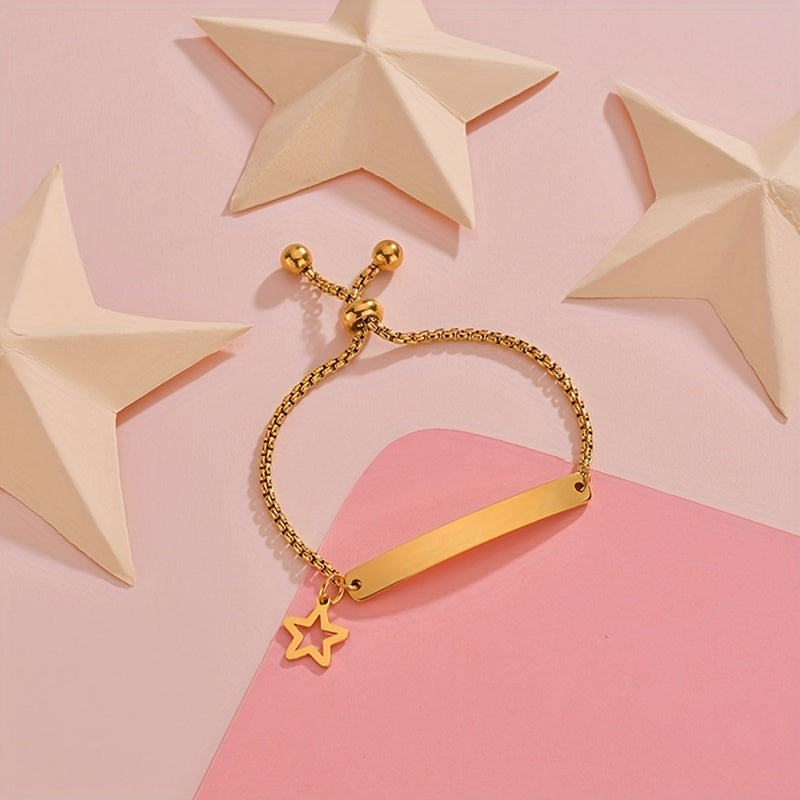 Kids Butterfly Tag Name Bracelet Titanium Steel