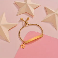 Kids Butterfly Tag Name Bracelet Titanium Steel