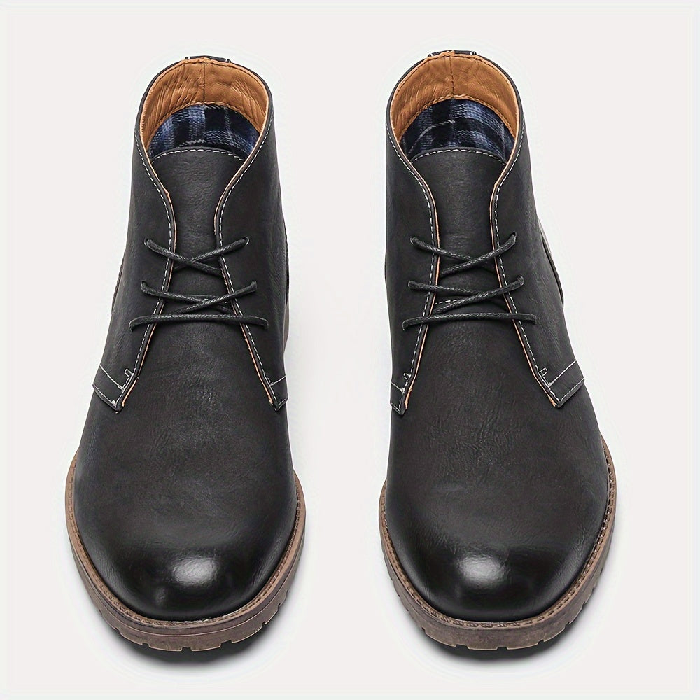 Men's Retro Ankle Desert Boots Wear-resistant Non-Slip Lace-up Boots