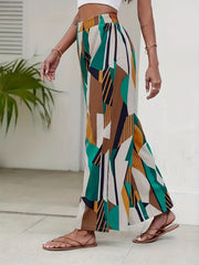 Geo Print Wide Leg Pants for Women