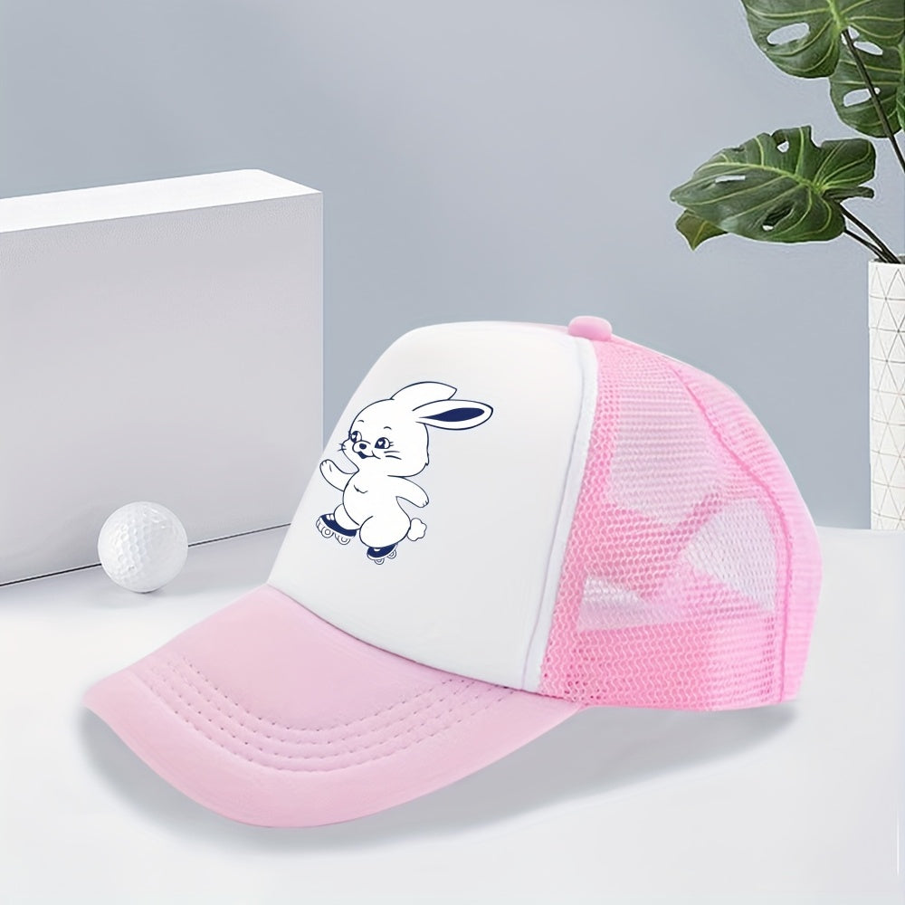 Rabbit Print Y2K Baseball Cap Mesh Breathable Anime Trucker Hat