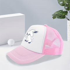 Rabbit Print Y2K Baseball Cap Mesh Breathable Anime Trucker Hat