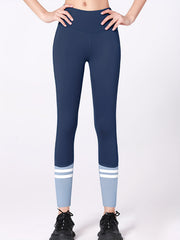 Striped High Waisted Leggings Tummy Control Yoga Pants