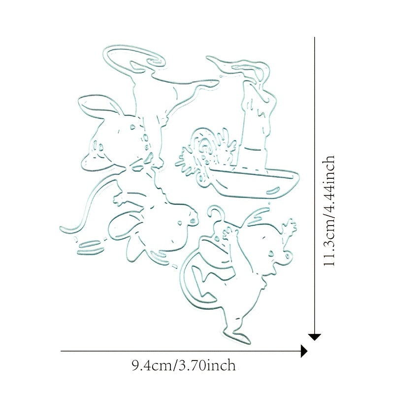 DIY Scrapbook Mouse Celebration Card Making Metal Die Cutting Mold