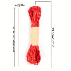 12pcs Colorful Hemp Rope DIY Handwoven Photo Clip Jute Rope 1mm 10m